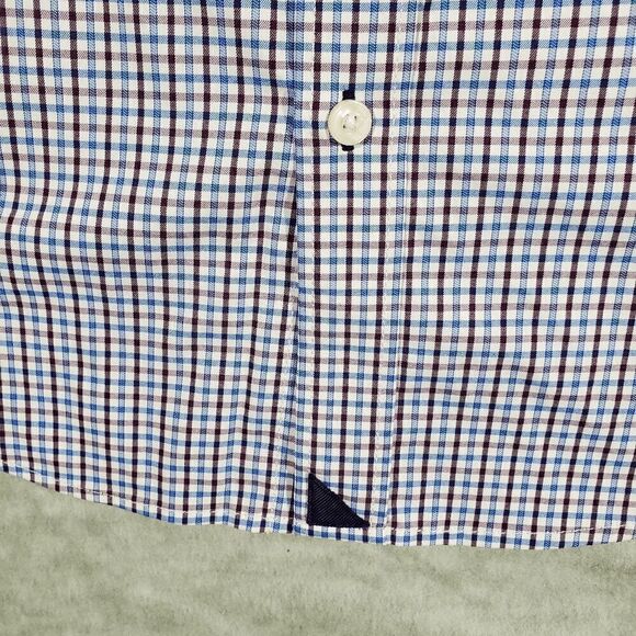 UNTUCKit Shirt Mens Large Purple Blue Plaid Erbach Stretch Slim Fit Button Down - Picture 6 of 9